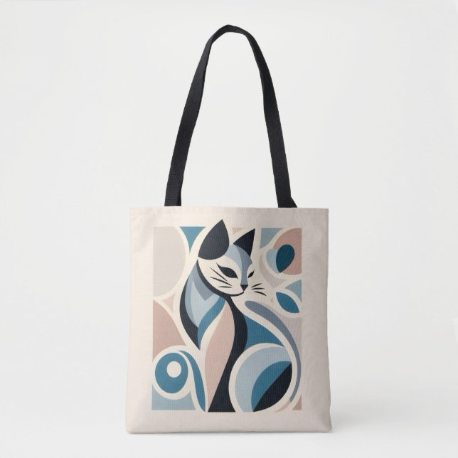 Bolsa Tote Abstract Feline Grace (Frente)