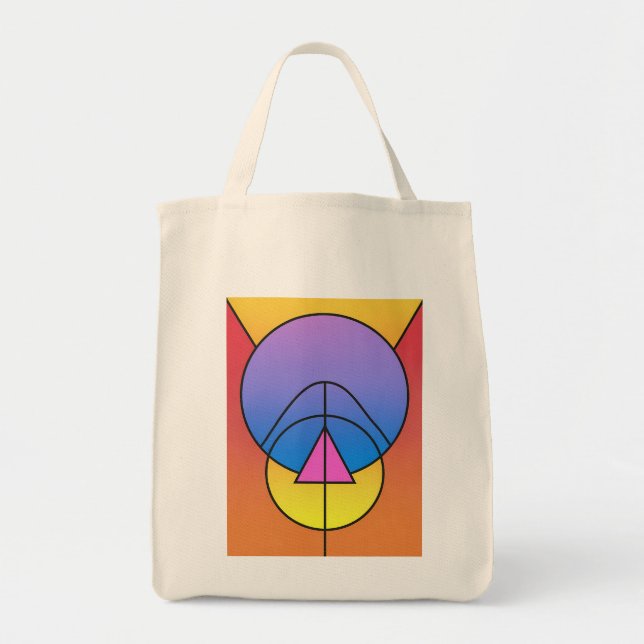 Bolsa Tote Abstract Geometric Circles Line Colorful  (Frente)