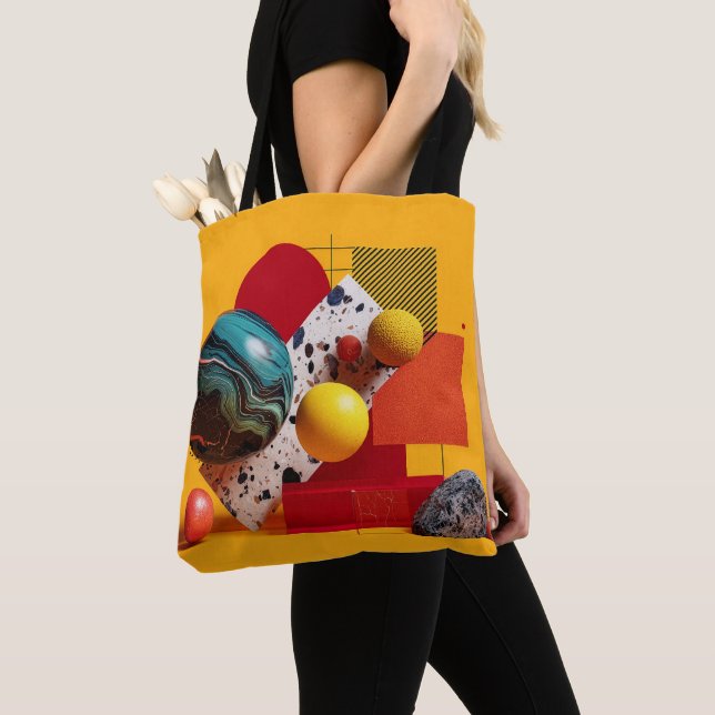 Bolsa Tote Abstract geometric colorful composition  (Close Up)
