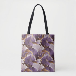 Bolsa Tote abstract lavender and gold