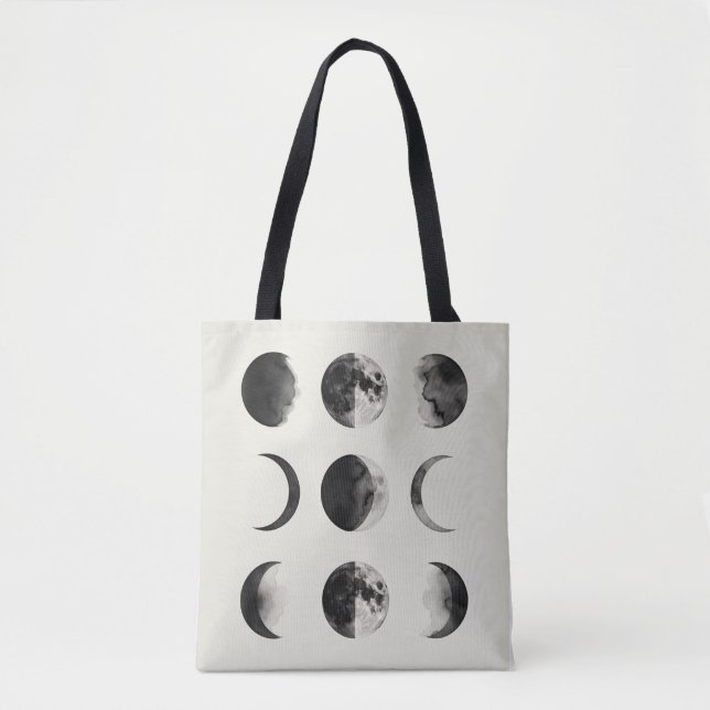 Bolsa Tote Abstract Moon Phases Wall Art Poster | Minimal Cel (Frente)