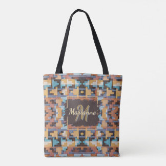 Bolsa Tote Abstract Southwest Inspired Earth Tones