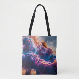 Bolsa Tote Abstract Space Nebula Art - Colorful Cosmic