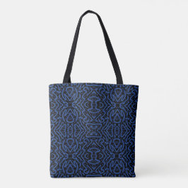 Bolsa Tote Abstract Spiny Crest Spiked In Blue Colors Pattern
