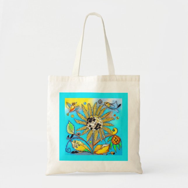 Bolsa Tote Abstrakte Sonnenblume (Frente)