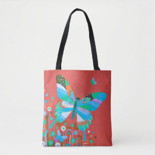 Bolsa Tote Abstrata Borboleta & Floral