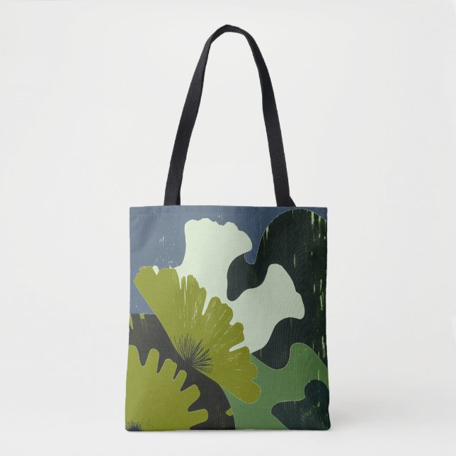 Bolsa Tote Abstrata Botânica Moderna (Frente)