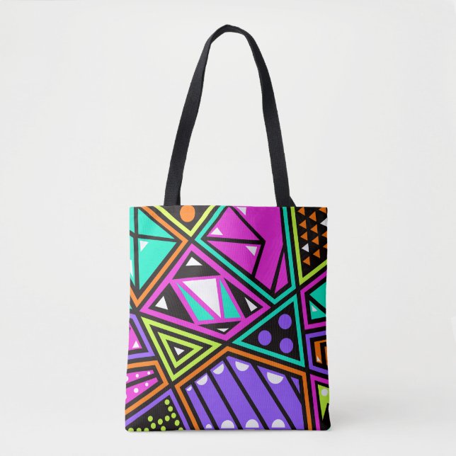 bolsa tote abstrata néon (Frente)