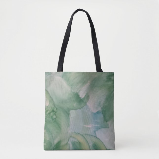 Bolsa Tote Abstrata - Redemoinho Verde Suave (Frente)