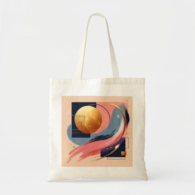 Bolsa Tote Abstrata Vibrante - Padrão Geométrico O (Frente)