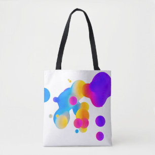 Bolsa Tote Abstrato 3d gradiente colorido cai líquido no bran