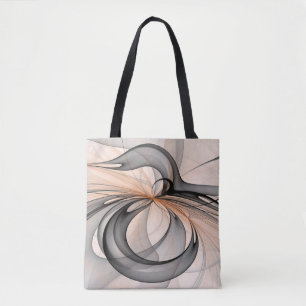 Bolsa Tote Abstrato Anthracite Cinza Siena Moderna Arte Fract