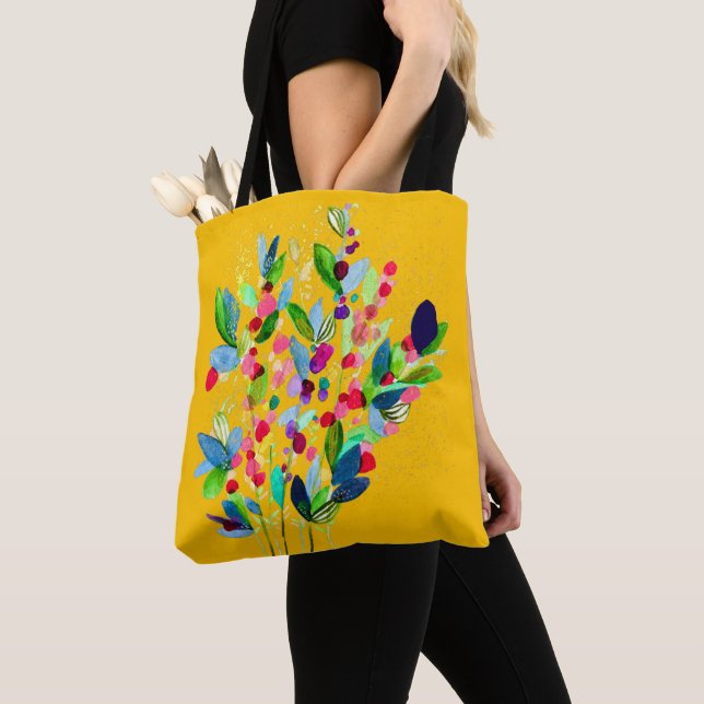 Bolsa Tote Abstrato aqucolor floral (Close Up)