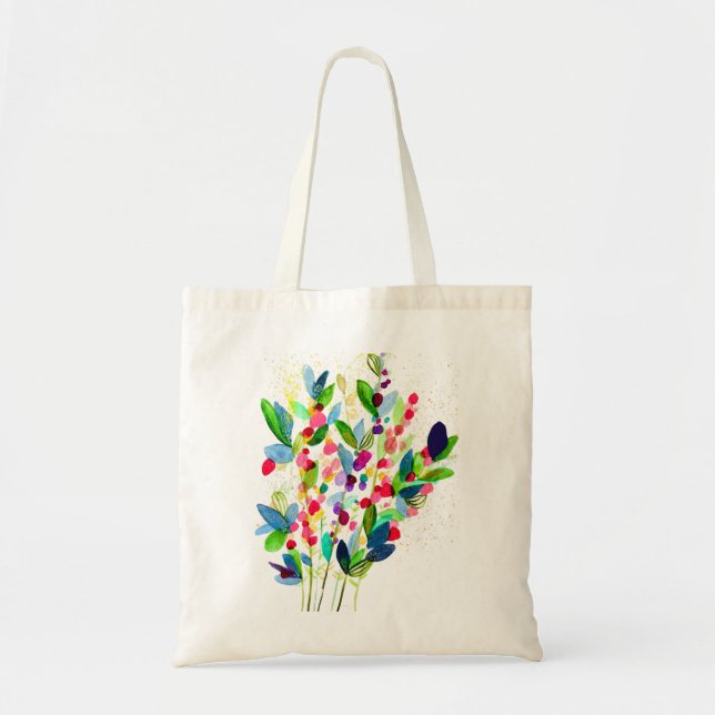 Bolsa Tote Abstrato aqucolor floral (Frente)