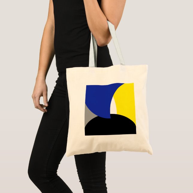 Bolsa Tote Abstrato Art Azul Amarelo (Frente (produto))
