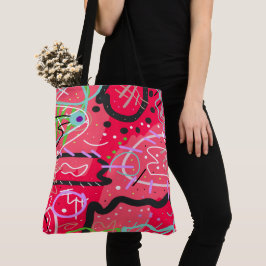 Bolsa Tote Abstrato Art em Vermelho