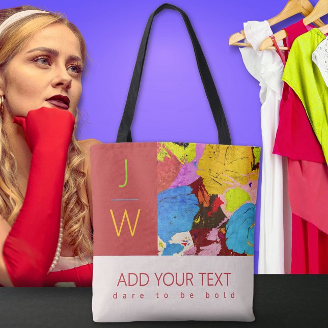 Bolsa Tote Abstrato Art Modern Monograma Toag (Criador carregado)