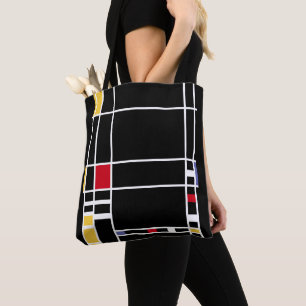Bolsa Tote Abstrato Art Mondrian "Trafalgar Square" negativo