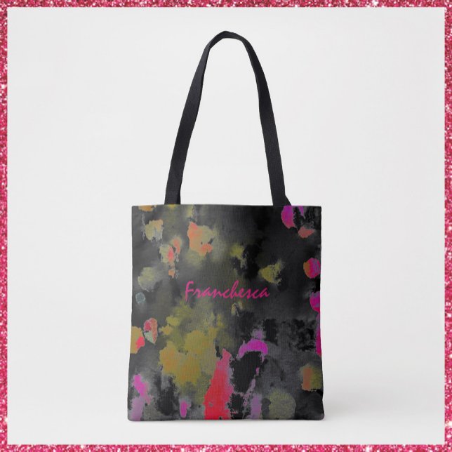 Bolsa Tote Abstrato Art Noir Black Pink e Dourado (Criador carregado)