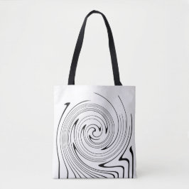Bolsa Tote Abstrato Art Preto Linhas Brancas Gêmeo Minimalism