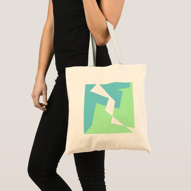 Bolsa Tote Abstrato Art Turquoise Azul (Frente (produto))