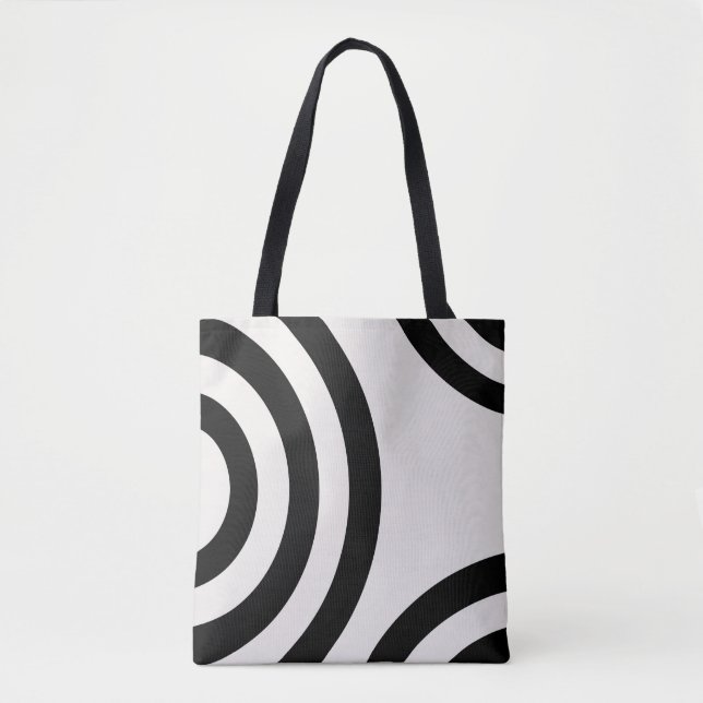 Bolsa Tote Abstrato Arte Linhas Negras Modernas E Brancas (Frente)