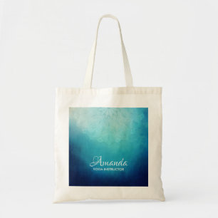 Bolsa Tote Abstrato azul bonito da mandala