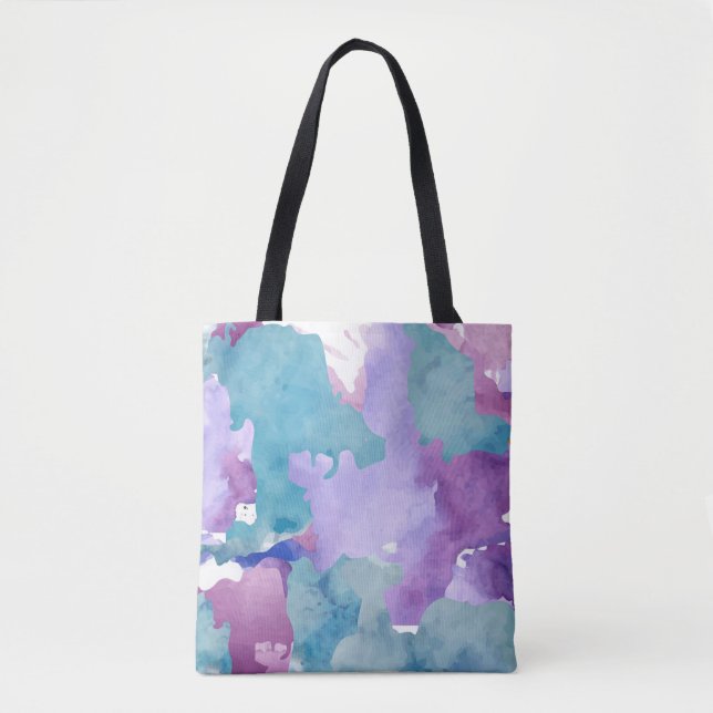 Bolsa Tote Abstrato Azul Camouflage (Frente)
