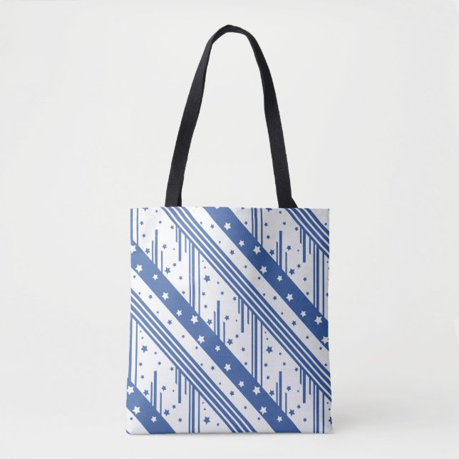 Bolsa Tote Abstrato azul e branco (Frente)