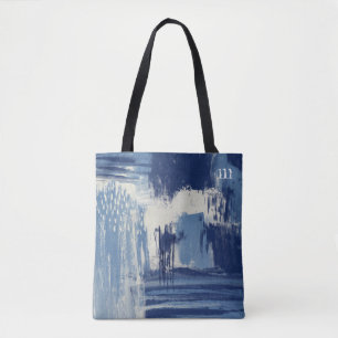 Bolsa Tote Abstrato Azul e Marfim