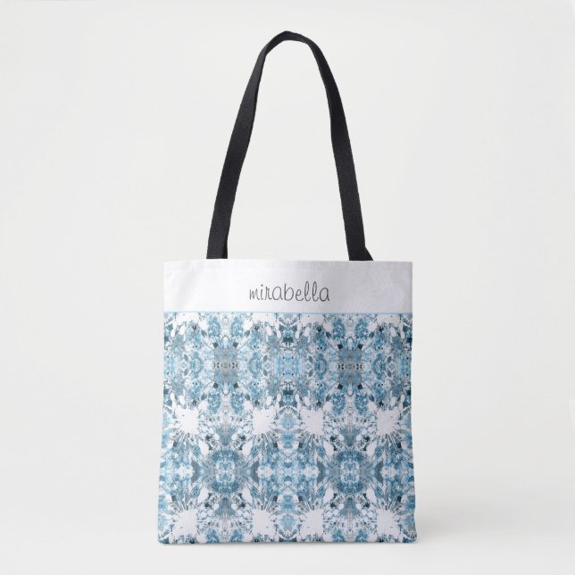 Bolsa Tote Abstrato Azul Moderno (Frente)