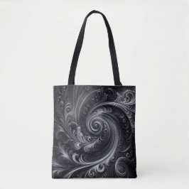Bolsa Tote Abstrato Branca Negra Cinza Simples