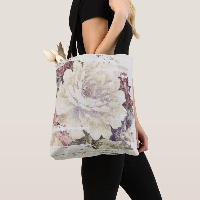 Bolsa Tote abstrato branco (Close Up)