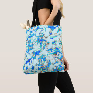 Bolsa Tote Abstrato branco e azul