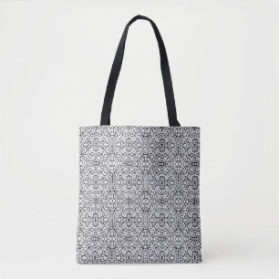 Bolsa Tote Abstrato branco preto geométrico
