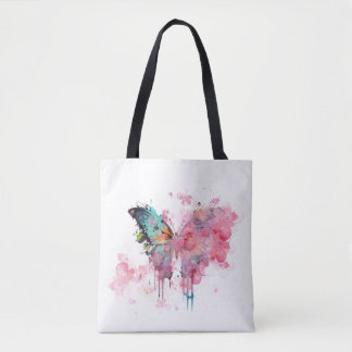Bolsa Tote Abstrato Butterfly Creative Watercolor Nature Boho