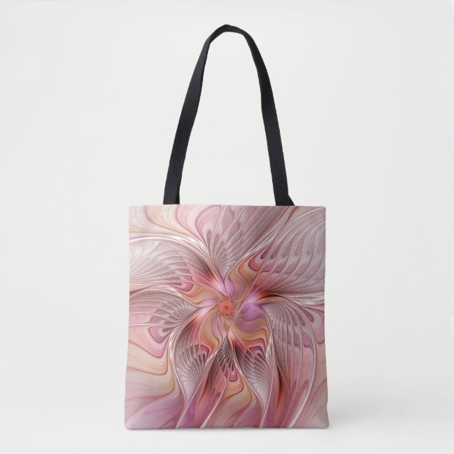 Bolsa Tote Abstrato Butterfly Fantasy Fractal Arte Colorida (Frente)