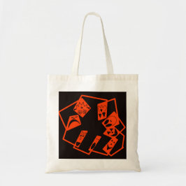 Bolsa Tote Abstrato, caras de abóbora em preto, Dia das Bruxa
