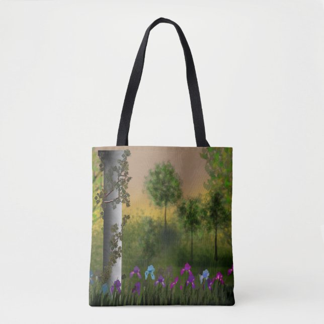 Bolsa Tote Abstrato cartoon digital landskets flo (Frente)