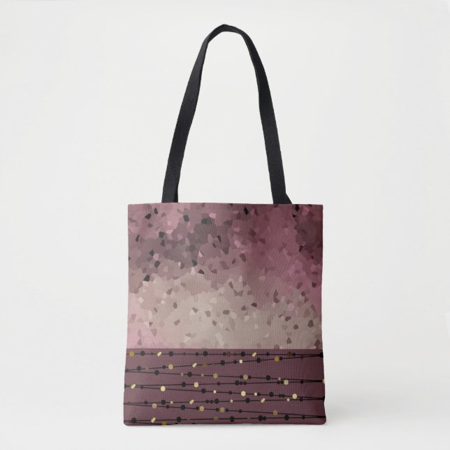Bolsa Tote Abstrato, castanho, rosa, castanho-rosa (Frente)