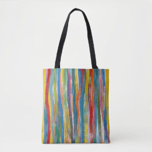 Bolsa Tote Abstrato colorido: Linhas de pintura de óleo digit