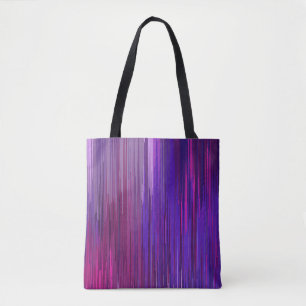 Bolsa Tote Abstrato com linha vertical fina e roxa