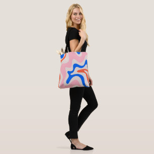 Bolsa Tote Abstrato cor-de-laranja-rosa  de espiral líquida 