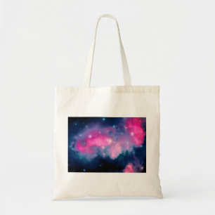 Bolsa Tote Abstrato cor-de-rosa & azul da galáxia & das