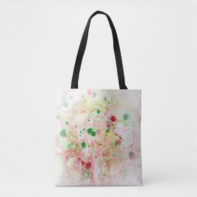 Bolsa Tote Abstrato cor-de-rosa-rosa Modelo verde amarelo (Frente)