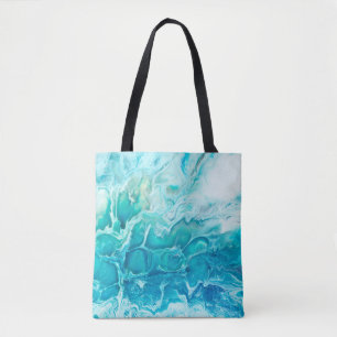 Bolsa Tote Abstrato criativo azul pintado de fundo, mães