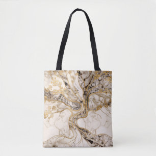 Bolsa Tote Abstrato da Árvore Marcial Branca