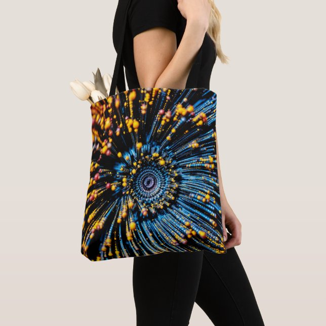 Bolsa Tote Abstrato Data Stream Art (Close Up)