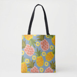 Bolsa Tote Abstrato de abacaxi natural: Bela vindima.