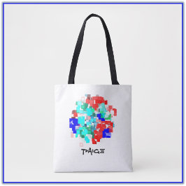 Bolsa Tote Abstrato de Aqua Vermelho Colorida